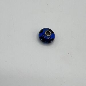 Trollbeads 925 Glass Black & Blue Single Bead Charm